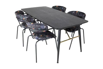 Irunea Förlängningsbar Matgrupp 180cm inkl 4 Arcarazo Stolar - Svart/Flerfärgad - Möbler - Matplats - Matgrupp & matbord med stolar