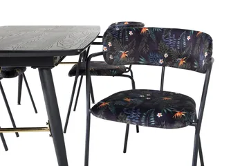 Irunea Förlängningsbar Matgrupp 180cm inkl 4 Arcarazo Stolar - Svart/Flerfärgad - Möbler - Matplats - Matgrupp & matbord med stolar