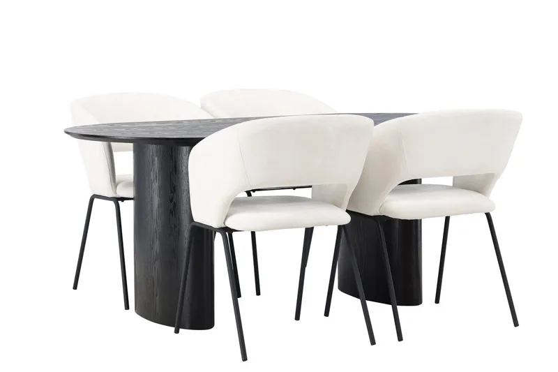 Isolde Matbord 180x90 cm med 4 Day Matstol - Möbler - Matplats - Matgrupp & matbord med stolar