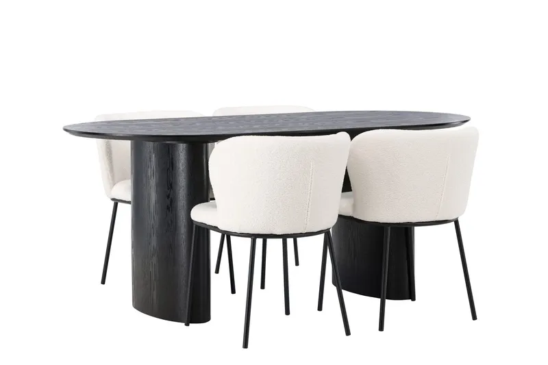 Isolde Matbord 180x90 cm med 4 Edina Matstol - Möbler - Matplats - Matgrupp & matbord med stolar