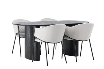 Isolde Matbord 180x90 cm med 4 Evelina Karmstol - Möbler - Matplats - Matgrupp & matbord med stolar