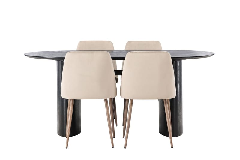 Isolde Matbord 180x90 cm med 4 Night Matstol - Möbler - Matplats - Matgrupp & matbord med stolar