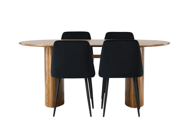 Isolde Matbord 180x90 cm med 4 Night Matstol - Möbler - Matplats - Matgrupp & matbord med stolar