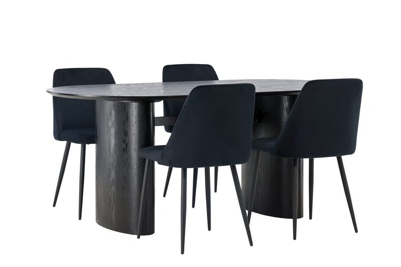 Isolde Matbord 180x90 cm med 4 Night Matstol - Möbler - Matplats - Matgrupp & matbord med stolar