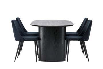 Isolde Matbord 180x90 cm med 4 Night Matstol - Möbler - Matplats - Matgrupp & matbord med stolar