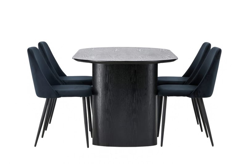 Isolde Matbord 180x90 cm med 4 Night Matstol - Möbler - Matplats - Matgrupp & matbord med stolar