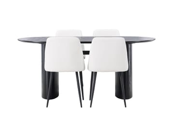 Isolde Matbord 180x90 cm med 4 Night Matstol - Möbler - Matplats - Matgrupp & matbord med stolar