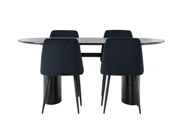 Isolde Matbord 180x90 cm med 4 Night Matstol - Möbler - Matplats - Matgrupp & matbord med stolar
