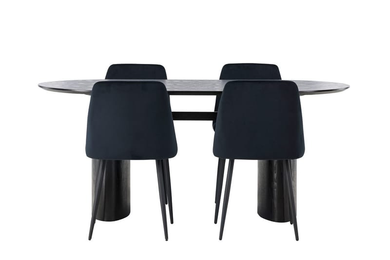 Isolde Matbord 180x90 cm med 4 Night Matstol - Möbler - Matplats - Matgrupp & matbord med stolar