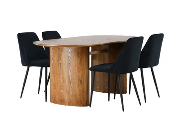 Isolde Matbord 180x90 cm med 4 Night Matstol - Möbler - Matplats - Matgrupp & matbord med stolar