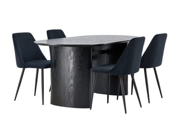Isolde Matbord 180x90 cm med 4 Night Matstol - Möbler - Matplats - Matgrupp & matbord med stolar