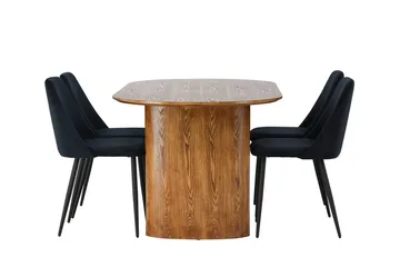 Isolde Matbord 180x90 cm med 4 Night Matstol - Möbler - Matplats - Matgrupp & matbord med stolar