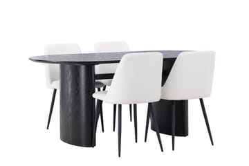 Isolde Matbord 180x90 cm med 4 Night Matstol - Möbler - Matplats - Matgrupp & matbord med stolar
