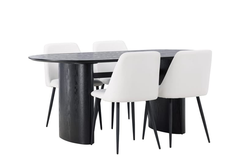 Isolde Matbord 180x90 cm med 4 Night Matstol - Möbler - Matplats - Matgrupp & matbord med stolar