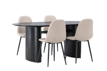 Isolde Matbord 180x90 cm med 4 Polar Matstol - Möbler - Matplats - Matgrupp & matbord med stolar