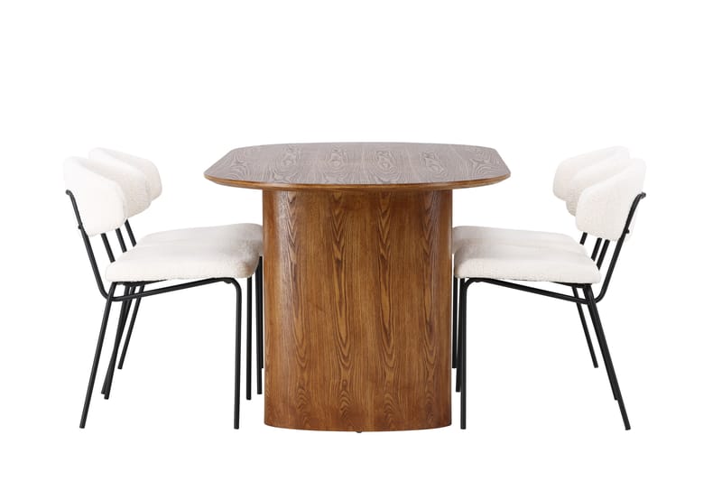 Isolde Matgrupp 180 cm Oval med 4 Chico Stolar - Natur - Möbler - Matplats - Matgrupp & matbord med stolar