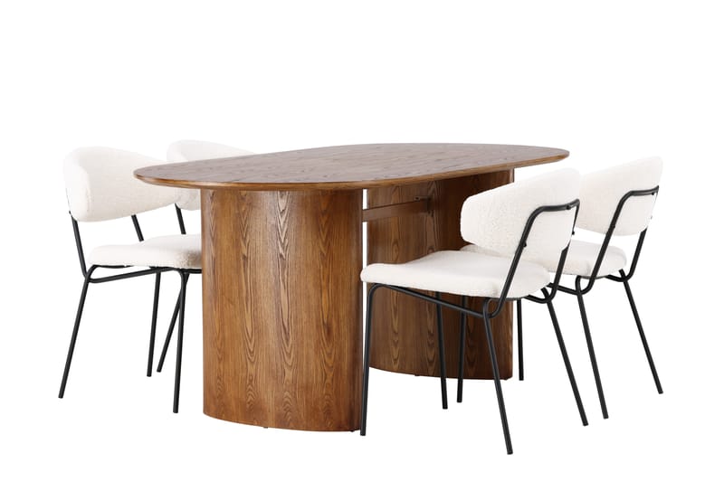 Isolde Matgrupp 180 cm Oval med 4 Chico Stolar - Natur - Möbler - Matplats - Matgrupp & matbord med stolar