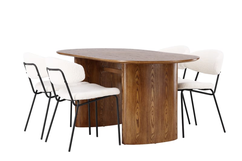 Isolde Matgrupp 180 cm Oval med 4 Chico Stolar - Natur - Möbler - Matplats - Matgrupp & matbord med stolar