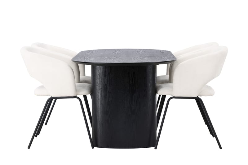 Isolde Matgrupp 180 cm Oval med 4 Day stolar - Svart - Möbler - Matplats - Matgrupp & matbord med stolar