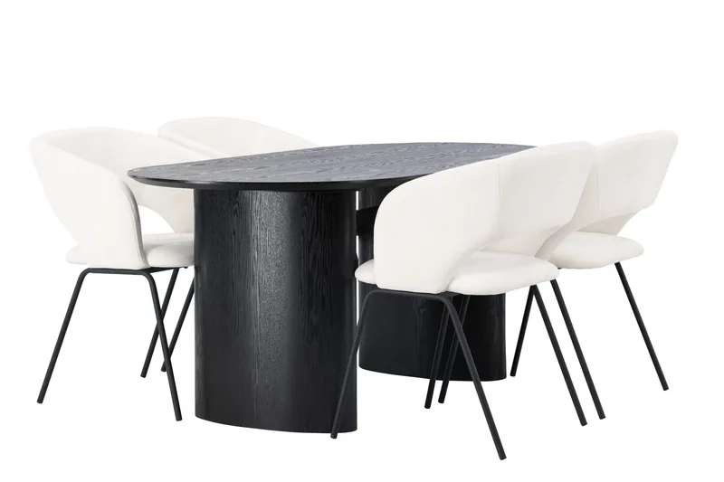Isolde Matgrupp 180 cm Oval med 4 Day stolar - Svart - Möbler - Matplats - Matgrupp & matbord med stolar