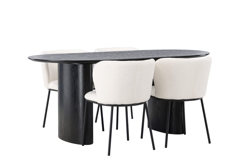 Isolde Matgrupp 180 cm Oval med 4 Edina Stolar - Möbler - Matplats - Matgrupp & matbord med stolar