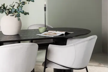 Isolde Matgrupp 180 cm Oval med 4 Evelina stolar - Svart - Möbler - Matplats - Matgrupp & matbord med stolar