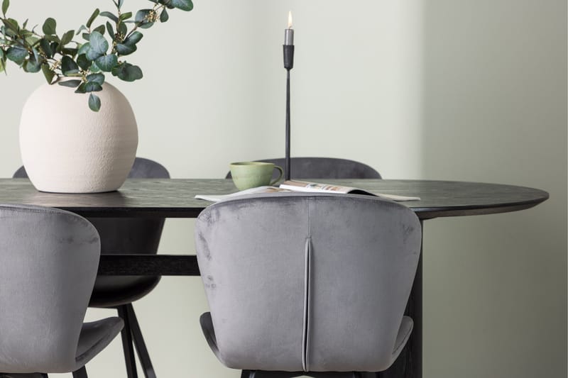 Isolde Matgrupp 180 cm Oval med 4 Lilja stolar - Svart - Möbler - Matplats - Matgrupp & matbord med stolar