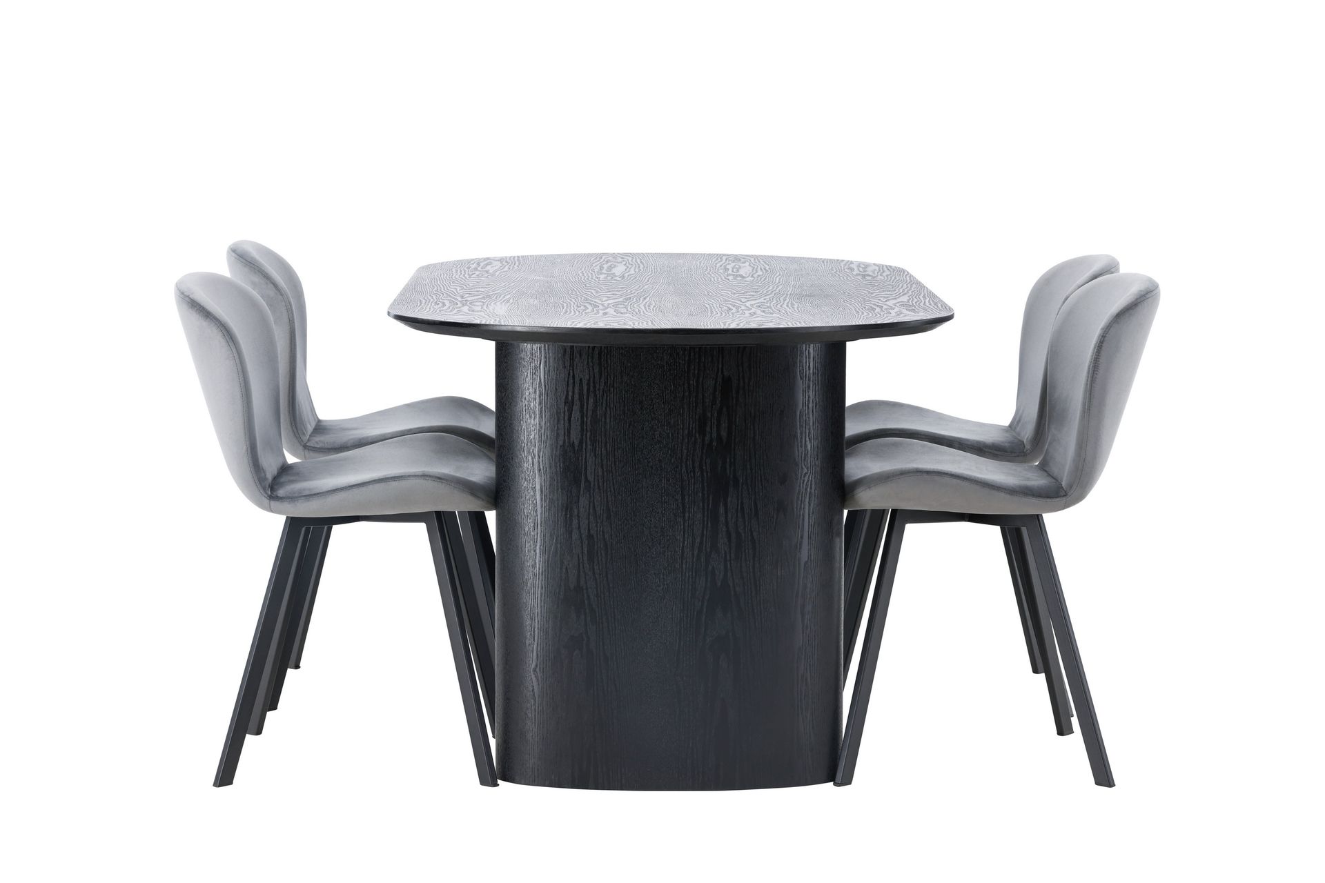 Isolde Matgrupp 180 cm Oval med 4 Lilja stolar - Svart - Möbler - Matplats - Matgrupp & matbord med stolar