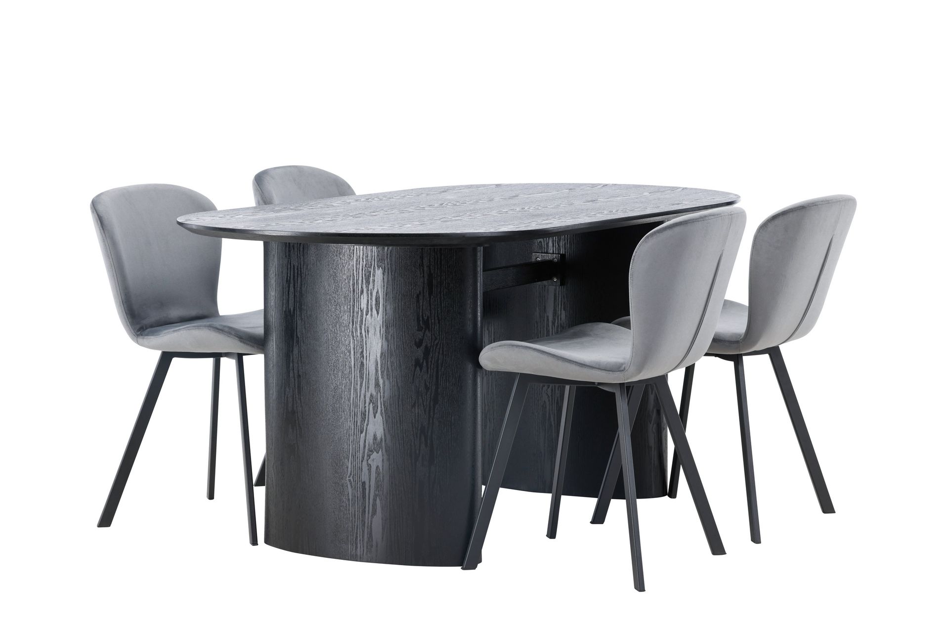 Isolde Matgrupp 180 cm Oval med 4 Lilja stolar - Svart - Möbler - Matplats - Matgrupp & matbord med stolar