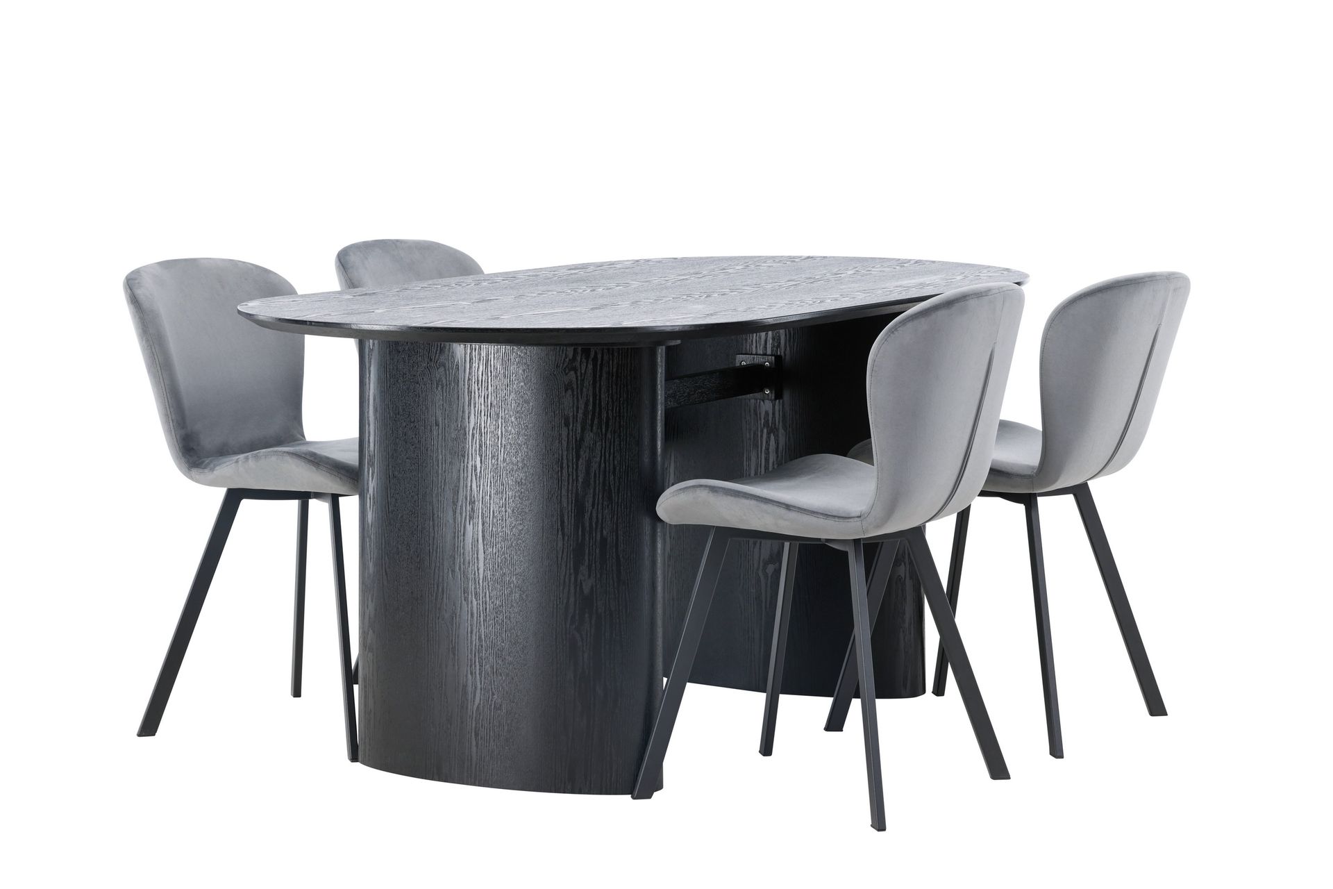 Isolde Matgrupp 180 cm Oval med 4 Lilja stolar - Svart - Möbler - Matplats - Matgrupp & matbord med stolar