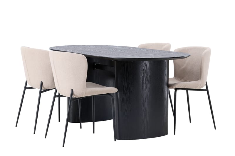 Isolde Matgrupp 180 cm Oval med 4 Modesto stolar - Beige - Möbler - Matplats - Matgrupp & matbord med stolar