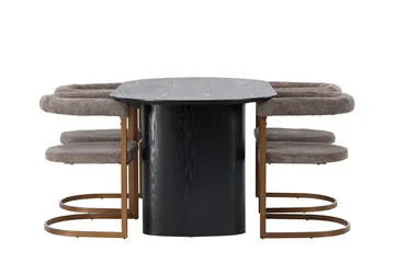 Isolde Matgrupp 180 cm Oval med 4 Morning stolar - Brun - Möbler - Matplats - Matgrupp & matbord med stolar