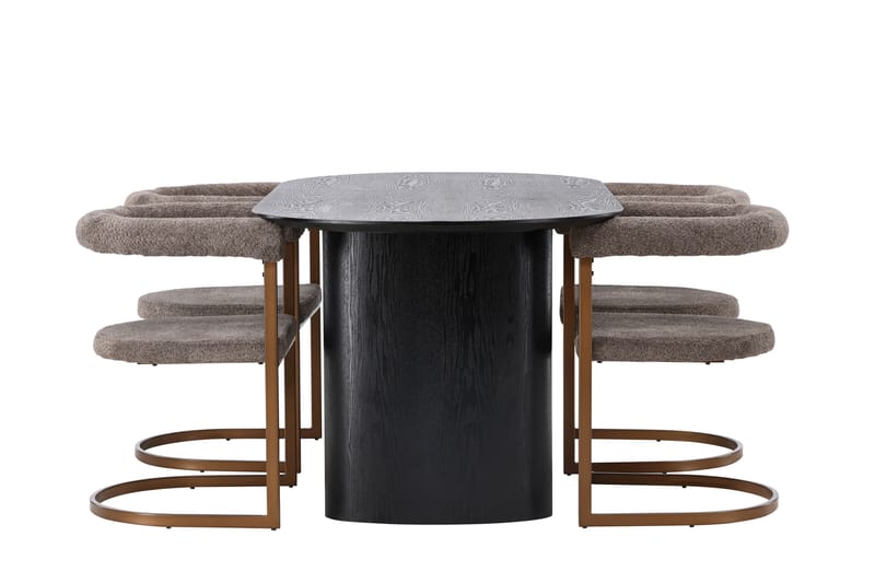 Isolde Matgrupp 180 cm Oval med 4 Morning stolar - Brun - Möbler - Matplats - Matgrupp & matbord med stolar