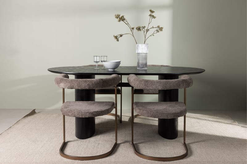 Isolde Matgrupp 180 cm Oval med 4 Morning stolar - Brun - Möbler - Matplats - Matgrupp & matbord med stolar