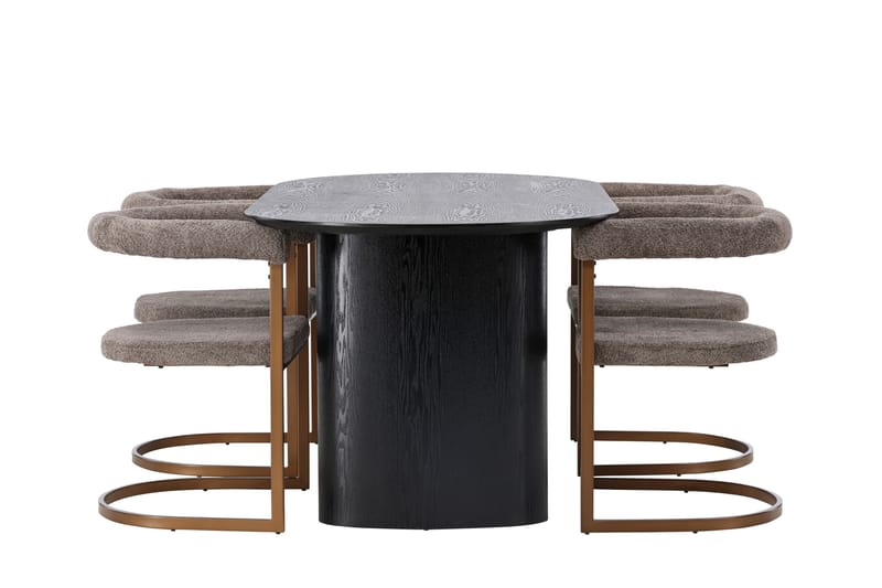 Isolde Matgrupp 180 cm Oval med 4 Morning stolar - Brun - Möbler - Matplats - Matgrupp & matbord med stolar