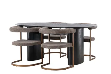 Isolde Matgrupp 180 cm Oval med 4 Morning stolar - Brun - Möbler - Matplats - Matgrupp & matbord med stolar