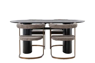 Isolde Matgrupp 180 cm Oval med 4 Morning stolar - Brun - Möbler - Matplats - Matgrupp & matbord med stolar
