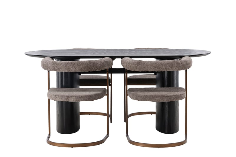 Isolde Matgrupp 180 cm Oval med 4 Morning stolar - Brun - Möbler - Matplats - Matgrupp & matbord med stolar