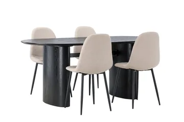 Isolde Matgrupp 180 cm Oval med 4 Polar stolar - Beige - Möbler - Matplats - Matgrupp & matbord med stolar