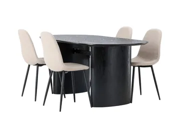 Isolde Matgrupp 180 cm Oval med 4 Polar stolar - Beige - Möbler - Matplats - Matgrupp & matbord med stolar