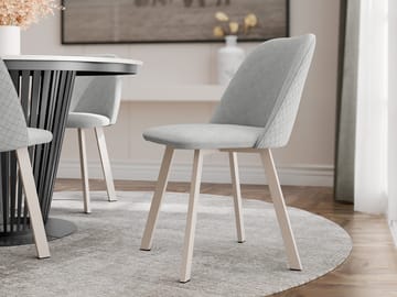 Jarlen Matstol kviltad - ljusgrå klädsel med beige ben - Möbler - Matplats - Matstol & köksstol