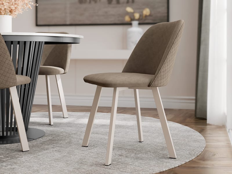 Jarlen Matstol kviltad - taupe och beige - Möbler - Matplats - Matstol & köksstol