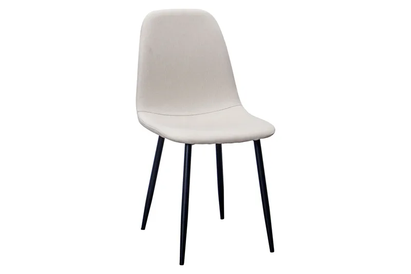 Jasmin Förlängningsbart Matbord 180 cm +  6 st Nibe stol beige med svarta ben - Vit/Beige - Möbler - Matplats - Matgrupp & matbord med stolar