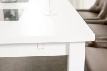Jasmin Matgrupp 180 cm med 6 Tuva Fåtölj - Vit/Brun PU - Möbler - Matplats - Matgrupp & matbord med stolar