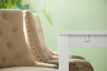 Jasmin Matgrupp Vit med 6 st Viktoria Fåtöljer - Beige/Vintageben - Möbler - Matplats - Matgrupp & matbord med stolar