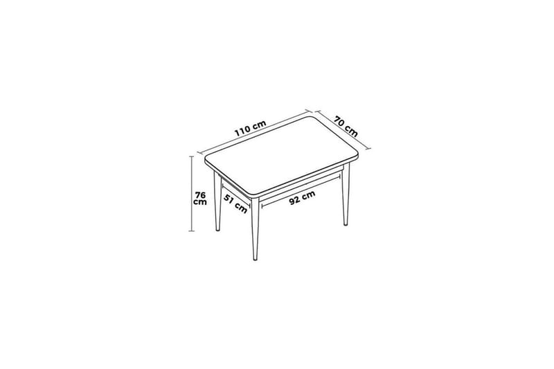 Javren Matbord 114 cm Rektangulär - Vit Marmor/Vit - Möbler - Matplats - Matbord & köksbord