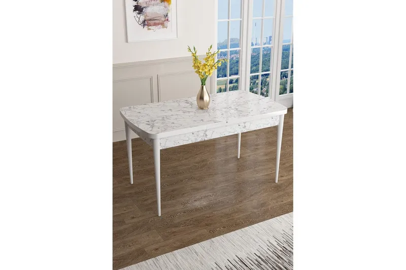 Javren Matbord 114 cm Rektangulär - Vit - Möbler - Matplats - Matbord & köksbord