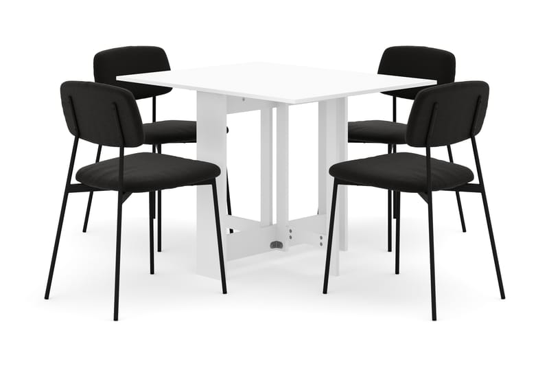 Jeba Matbord 80 cm med 4 st Lowe Matstolar - Vit - Möbler - Matplats - Matgrupp & matbord med stolar