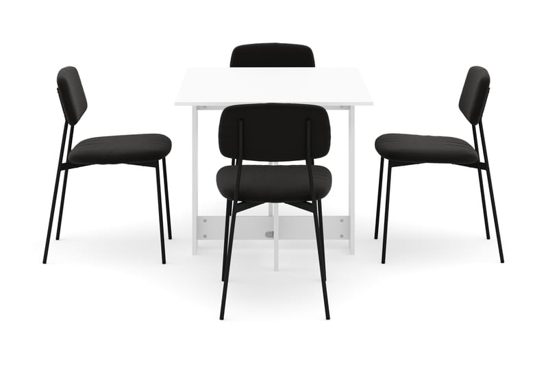 Jeba Matbord 80 cm med 4 st Lowe Matstolar - Vit - Möbler - Matplats - Matgrupp & matbord med stolar
