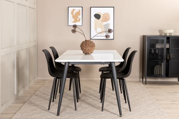 Jimms Förlängningsbar Matgrupp 150 cm inkl 4 Pontus Stolar - Vit/Svart - Möbler - Matplats - Matgrupp & matbord med stolar